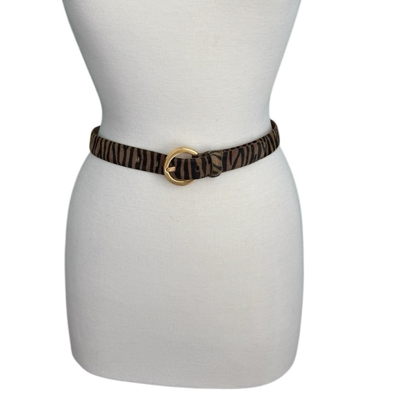 Donna Katz Vintage Tiger Stripes Leather Belt Sise Small - Picture 3 of 6